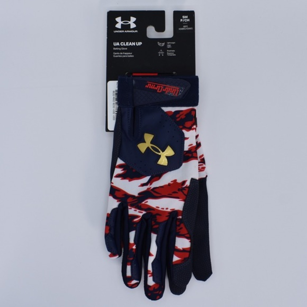 Under Armour UA Clean Up Batting Gloves Mens Size Small Navy Red 1378762-410 NWT